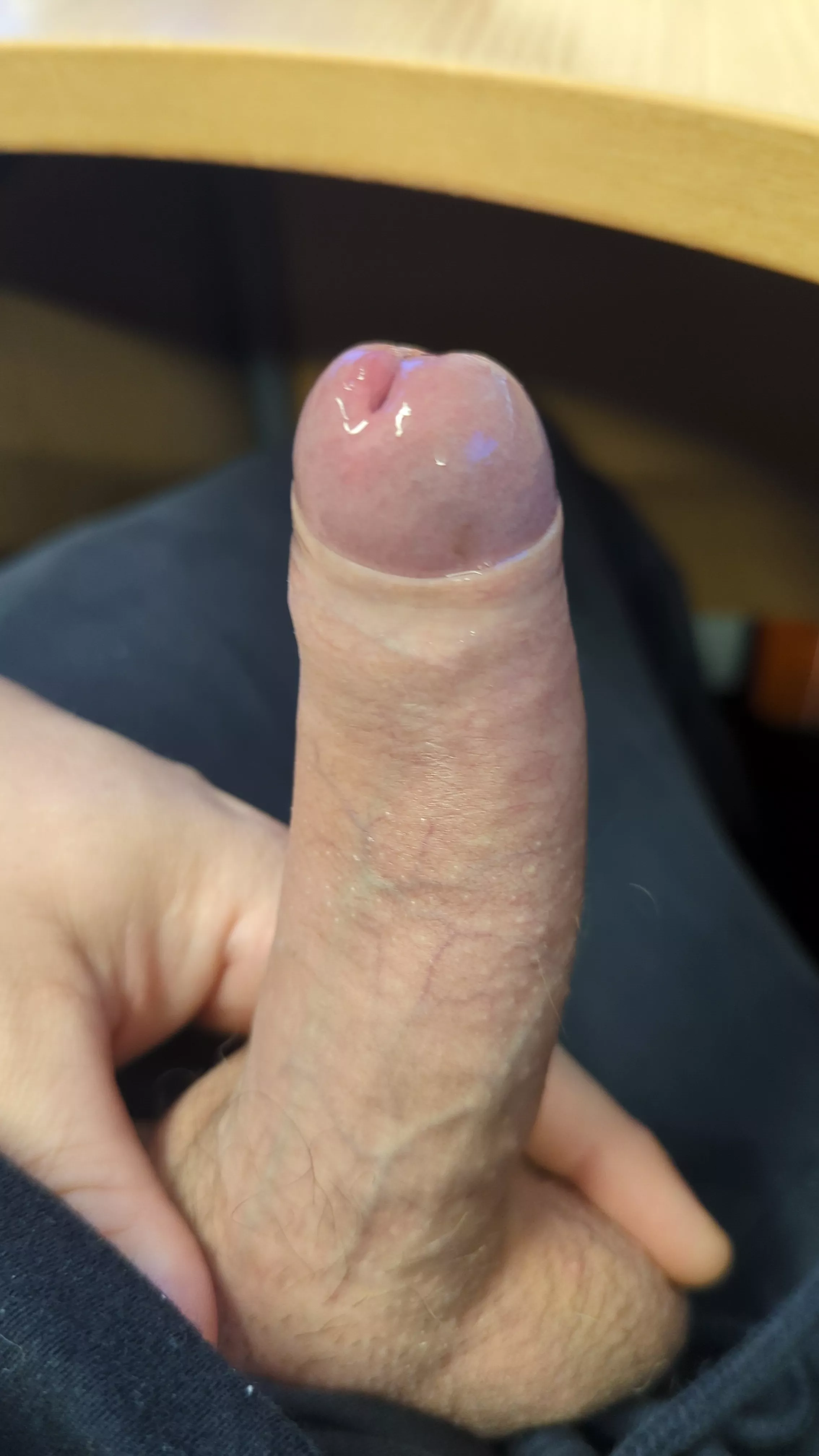 Precum while wanking at my work desk