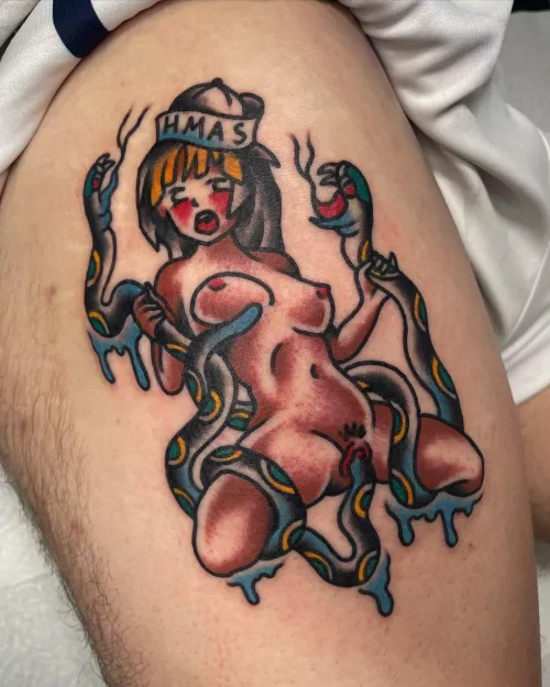 Another traditional / tentai tattoo! U can see more of my stuff in ig - @berger_tattoo :3