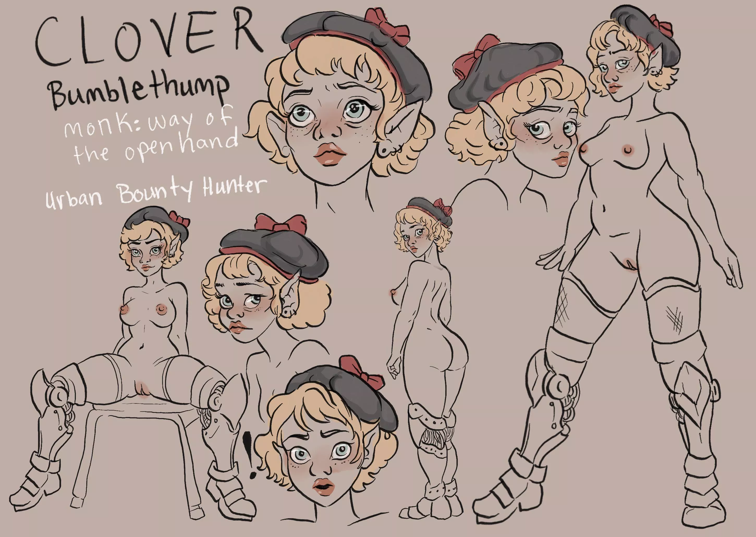 Halfling Character study [simple line art]