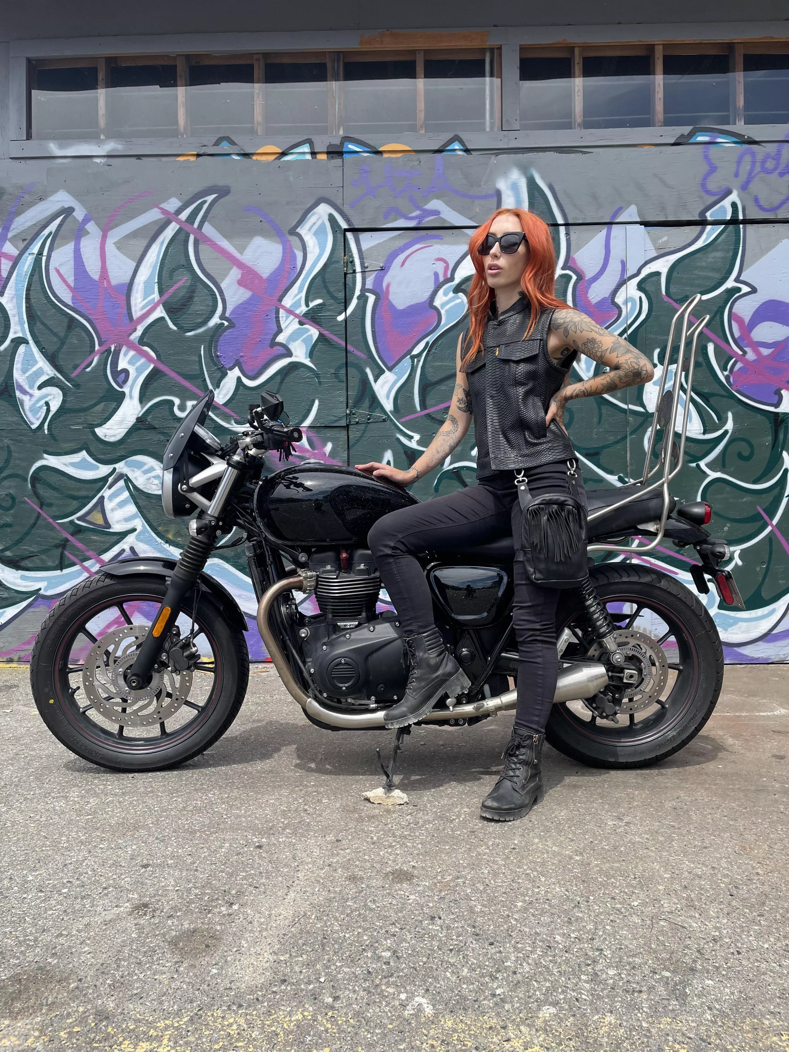 In my riding leather