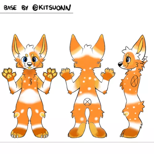 My first try at making a fursona /credit for base @kitsuonn