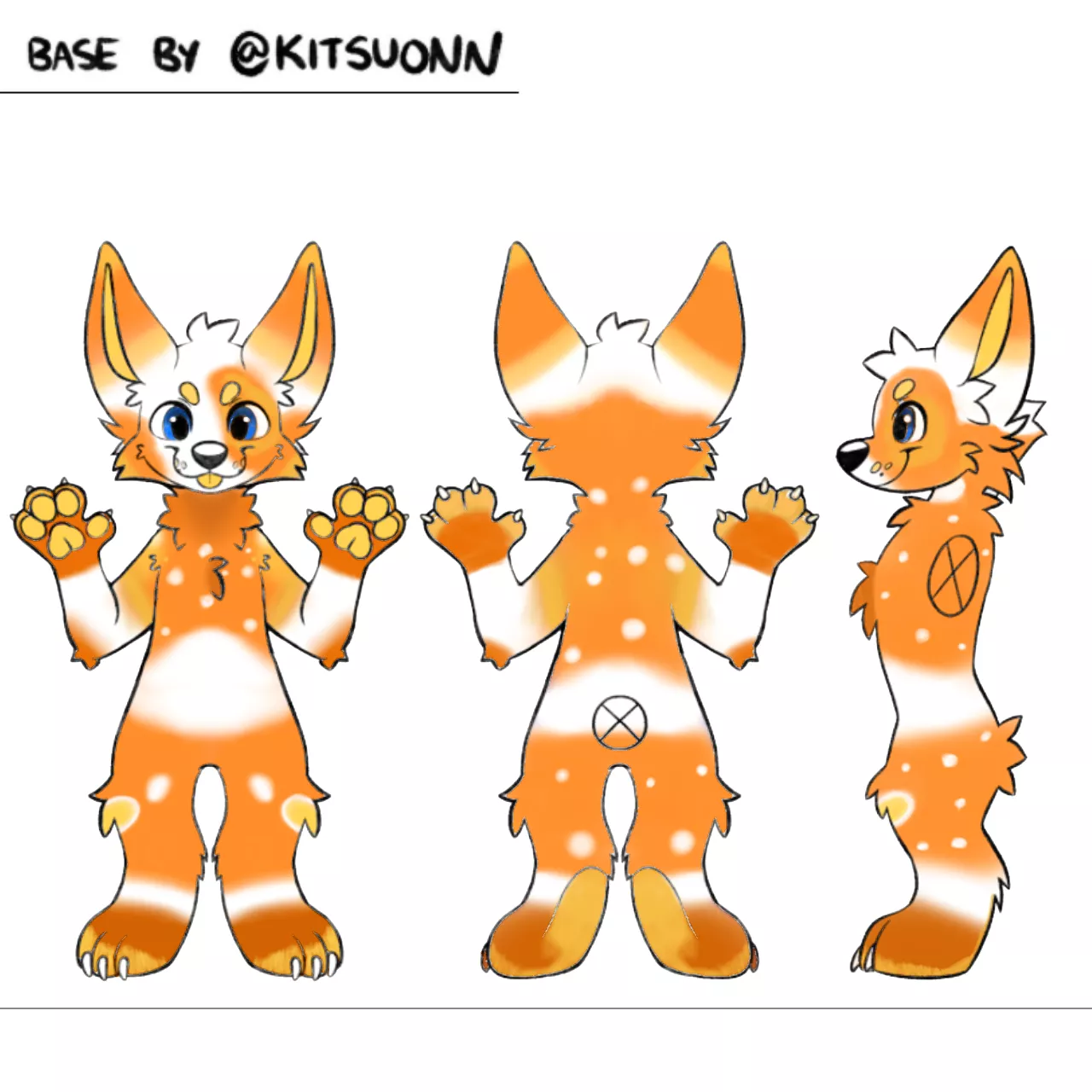 My first try at making a fursona /credit for base @kitsuonn