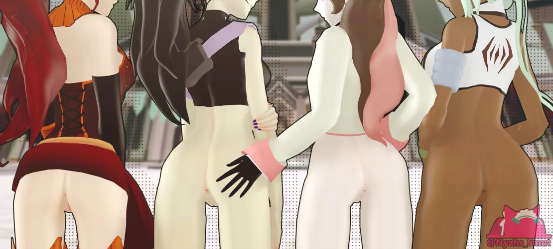 PBNE Butt (Pyrrha, Blake, Neo, Emerald) | RWBY | Nyahs_Smut