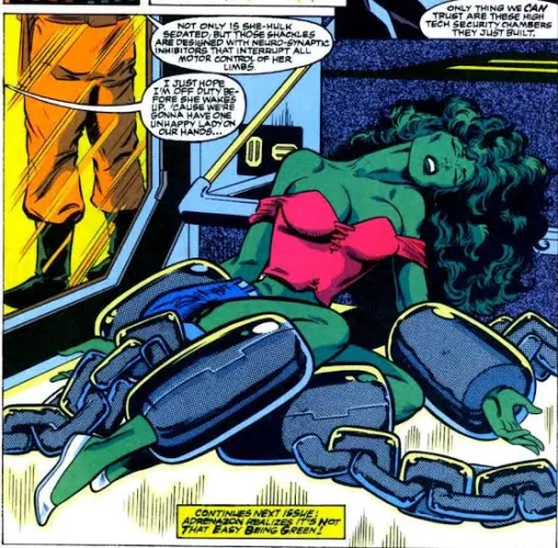 She hulk unconcious anda helpless
