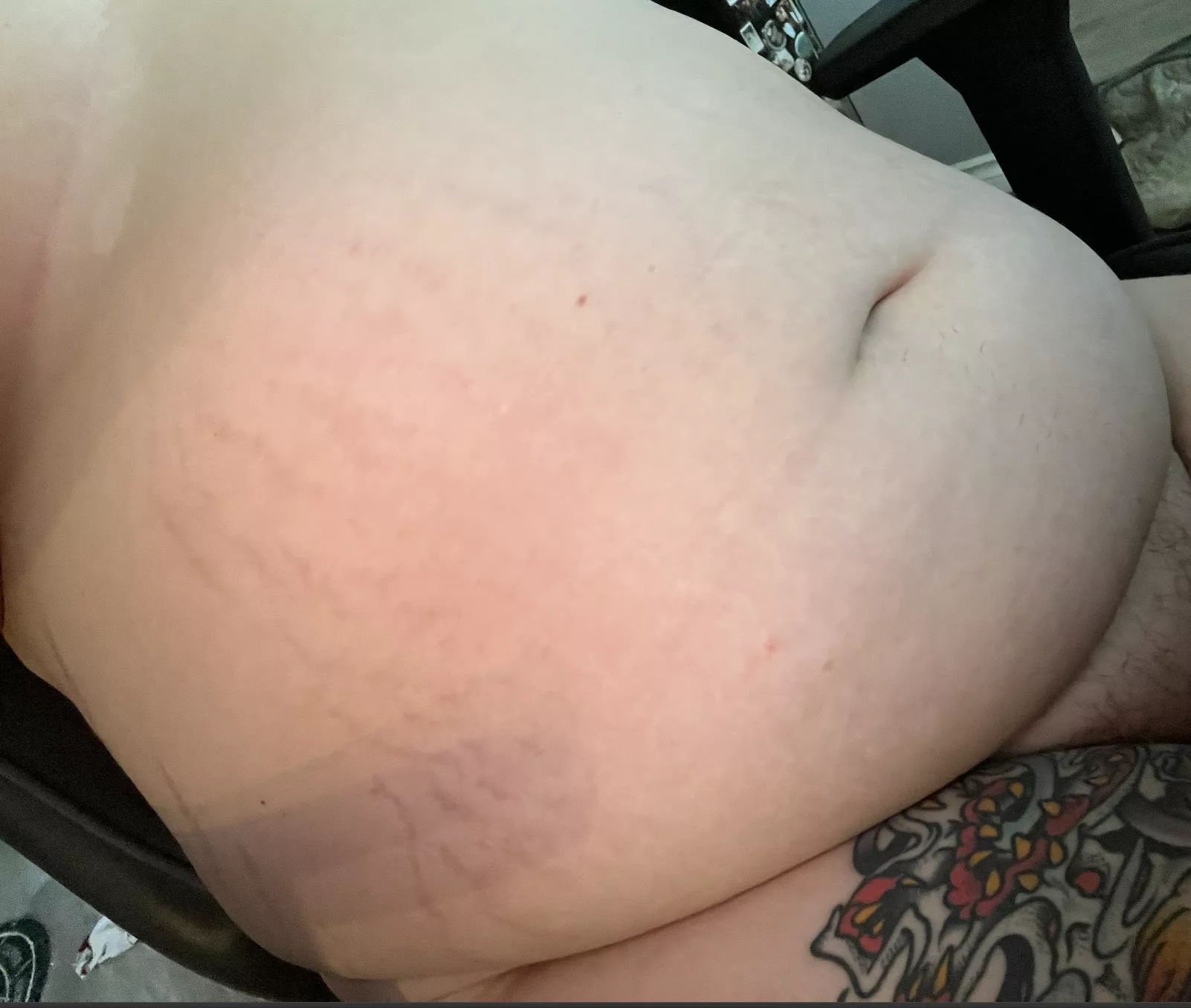 So full from dinner, I need my belly rubbed so bad