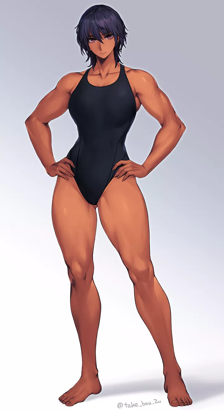 Tanned-skin swimmer [Artist: take_bou_zu]