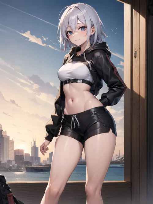 Black Cropped Hoodie