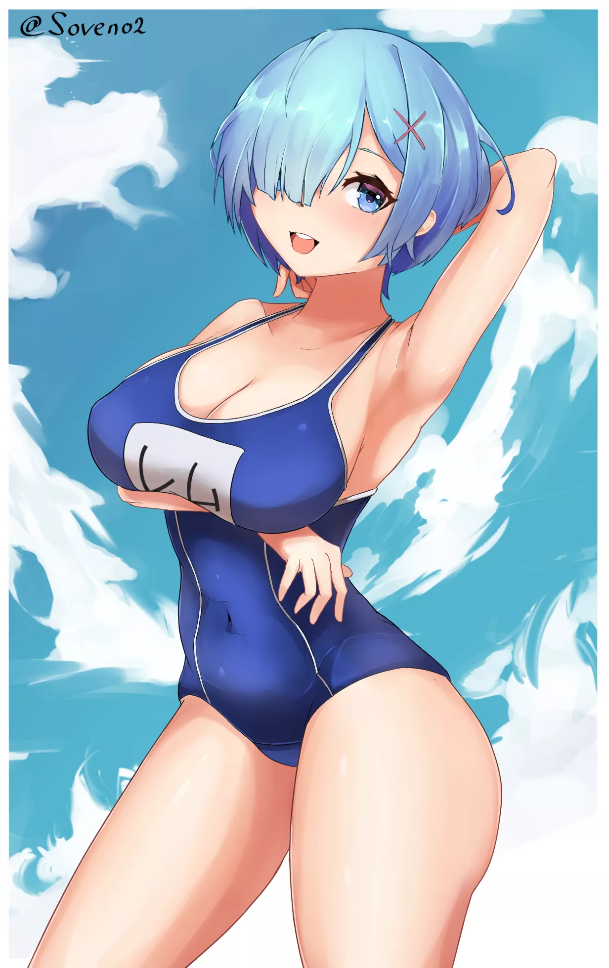 Blue swimming uniform (By Soveno) [Re:Zero]