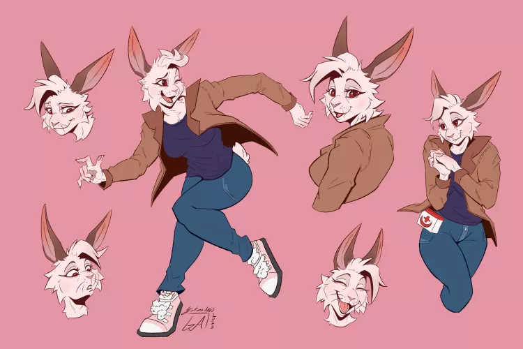 Bunny page commission :) - Art by me 🍪