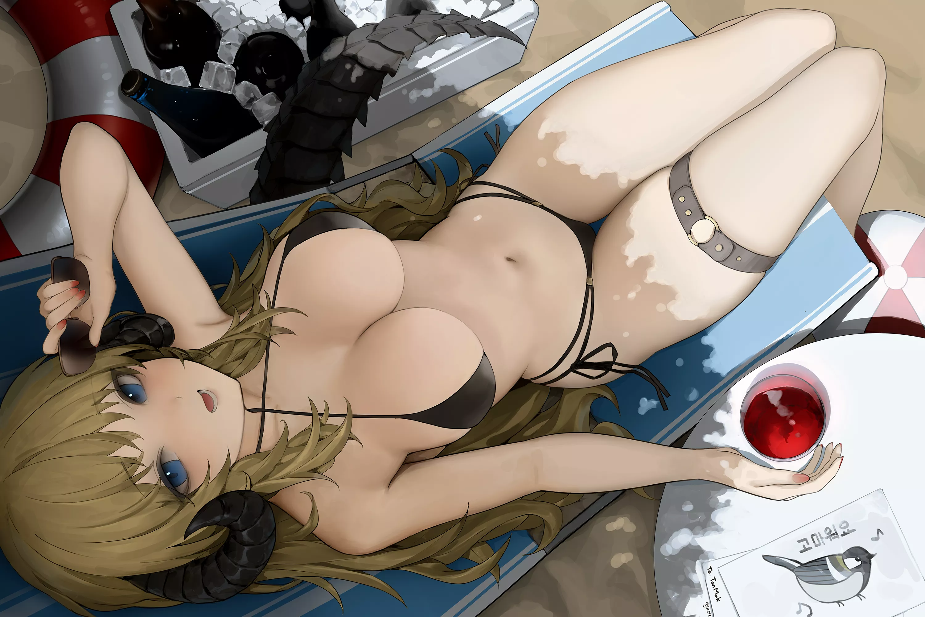 Chilling on a beach [Artist's Original]