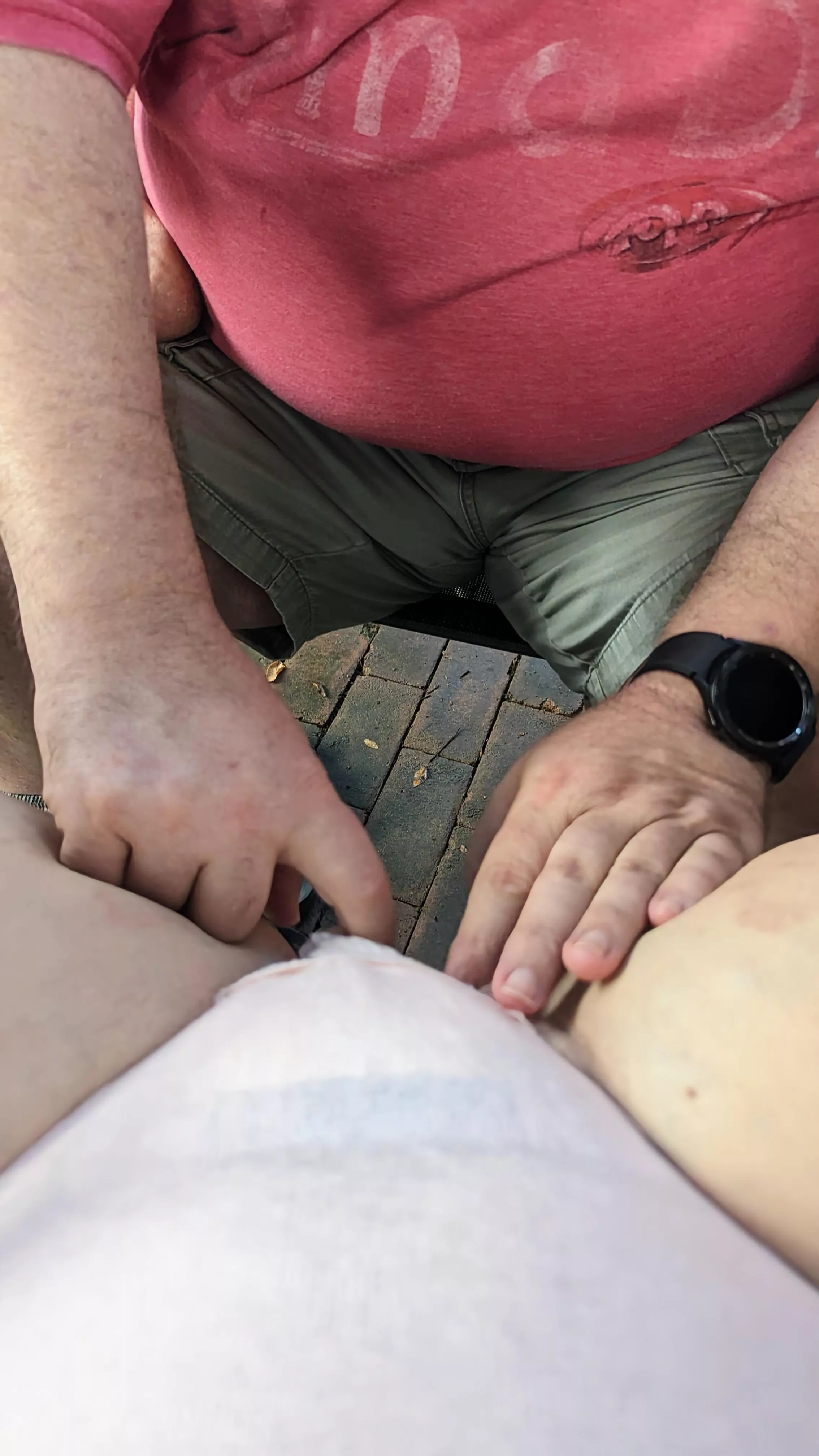 Daddy needed to check my pull-up. It felt really good this time. 🩷🤭🩷