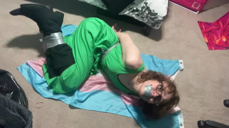 Did Someone Just Tape Me Up on the Trans Flag?