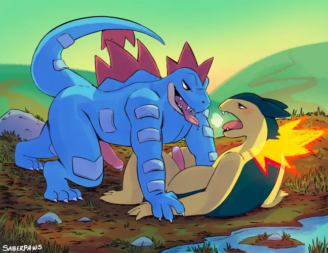Feraligatr x Typhlosion [Saberpaws]