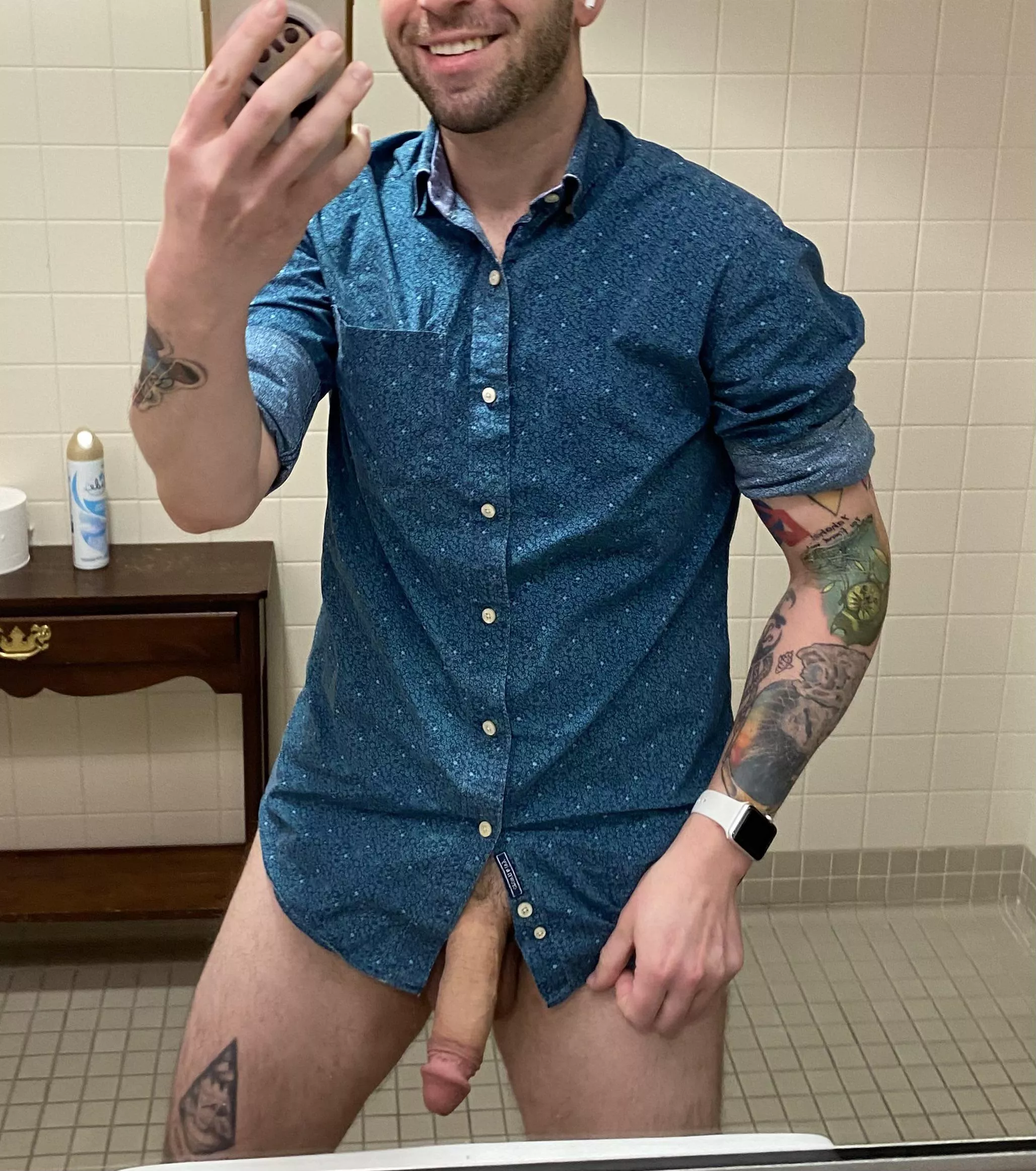 Got a new tat! Here’s a softie pic of me with it in the workplace. Korok btw.