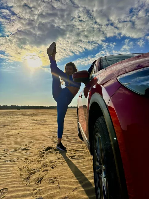 Stretching with sun and sand, interested?