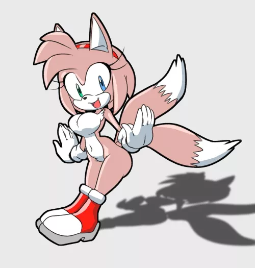 Tails and Amy fusion by limederg