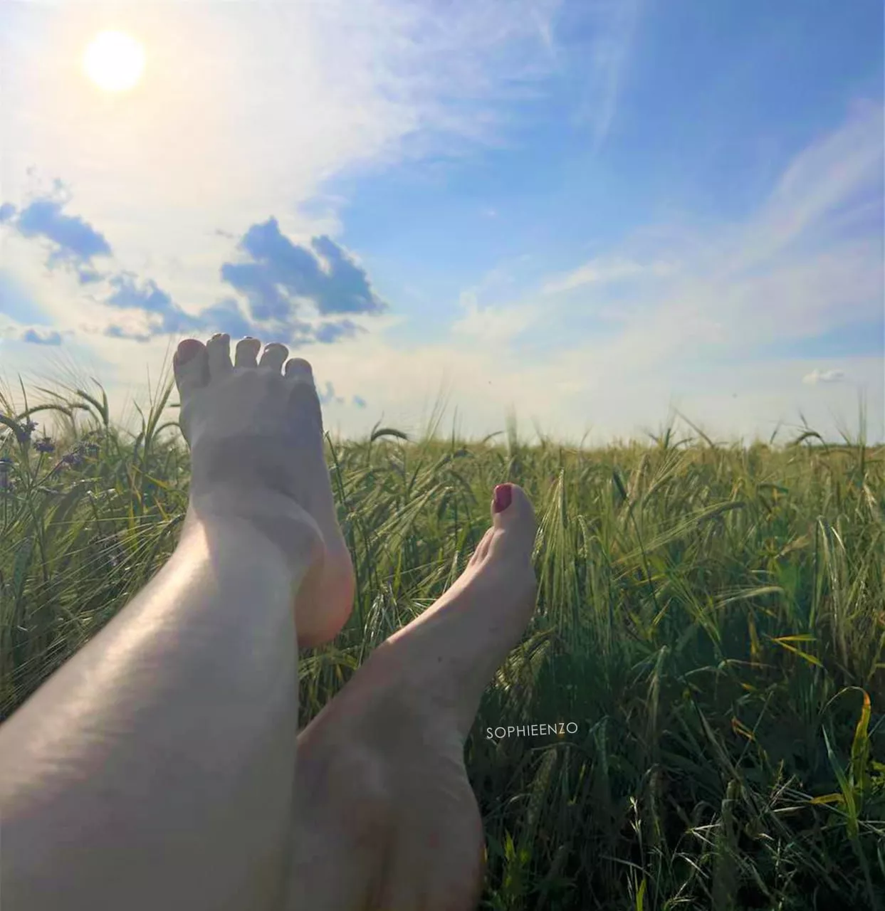Taste my feet at sunset, it's so exciting