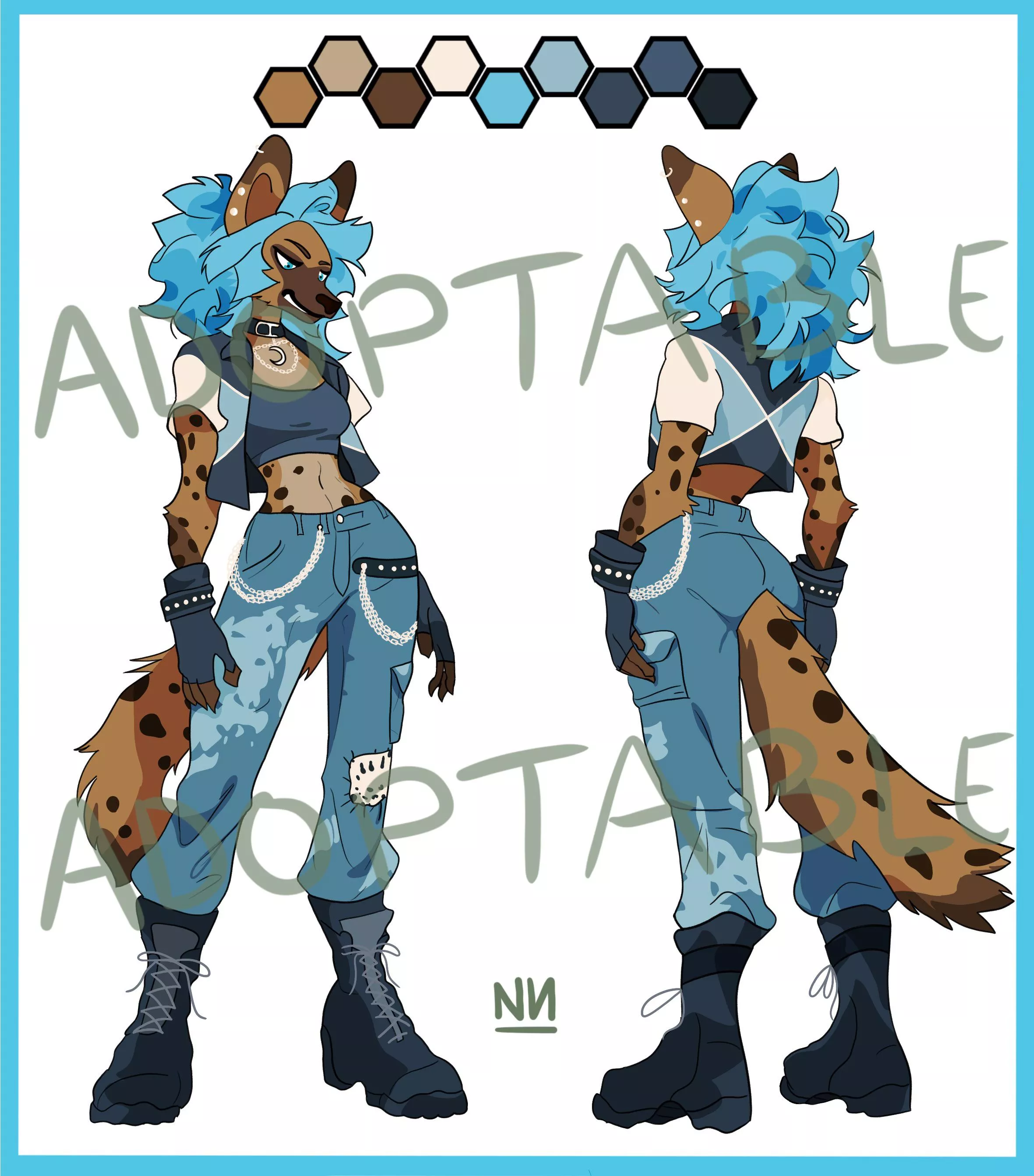 [ADOPTABLE] Auction open! Art by me, Cyan Yeen adoptable ^^