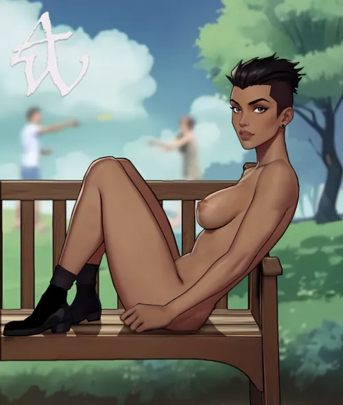 [Artwork] by (Abel_Waters) OC Sharpei taking a 