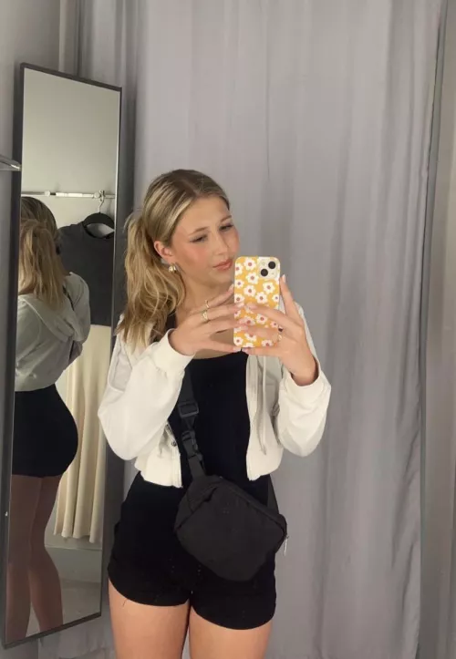 Blonde Babe in Black