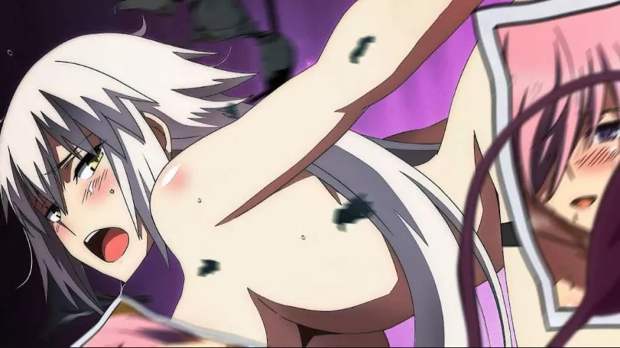 LF Color source: 2girls, white hair, pink hair, doggystyle, nude