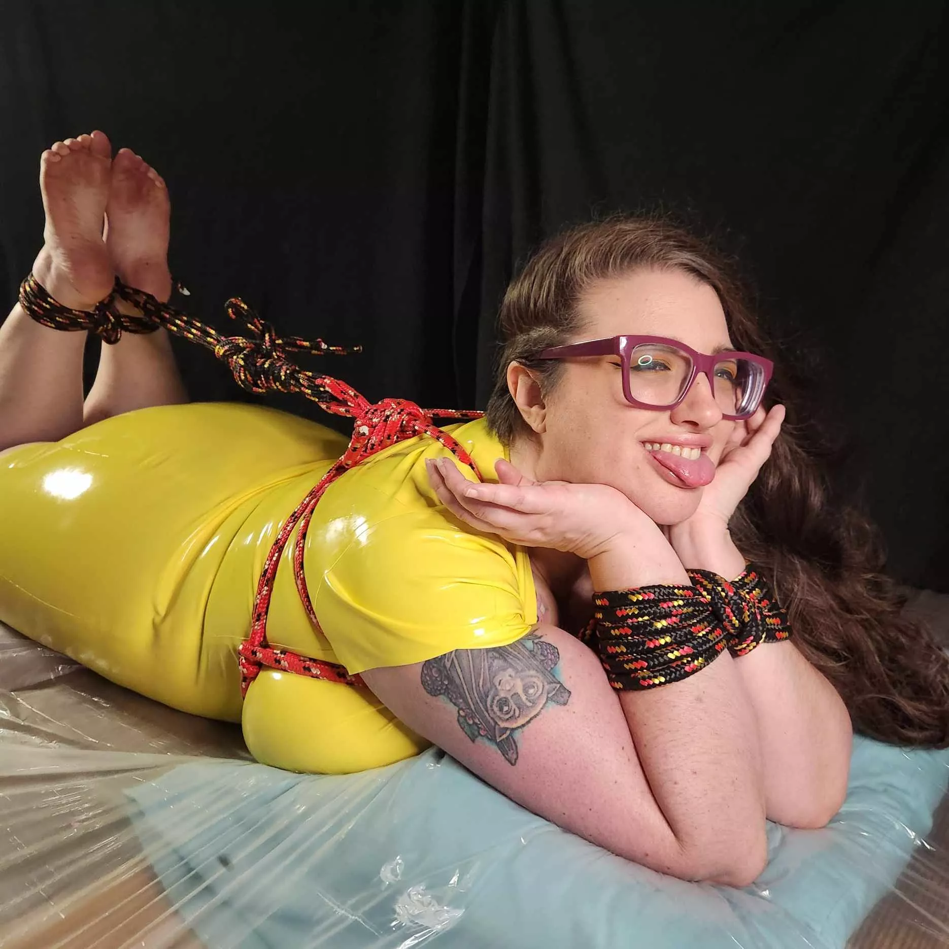 Tied up to be gunged