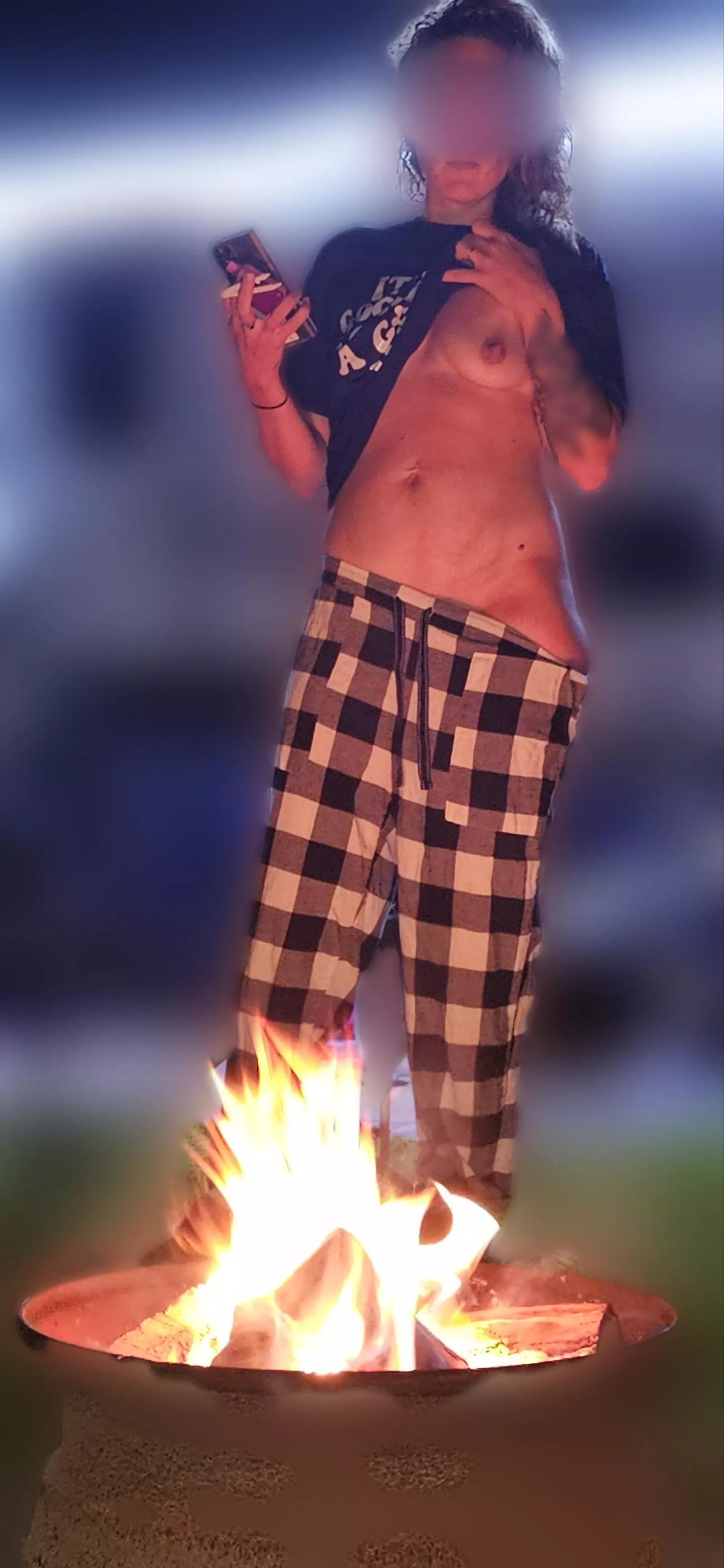 Want to hang out by the fire with this hotwife?