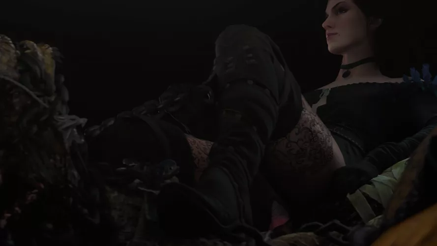 Yennefer helping Morkvarg deal with the curse (Zizzero)