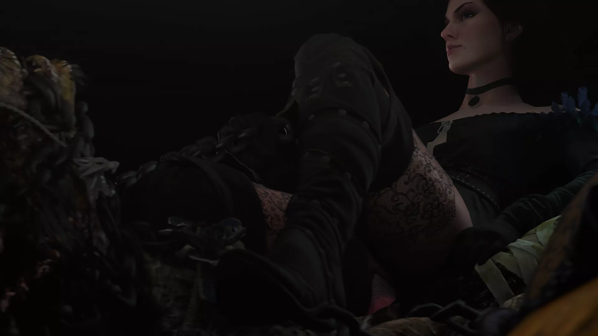 Yennefer helping Morkvarg deal with the curse (Zizzero)
