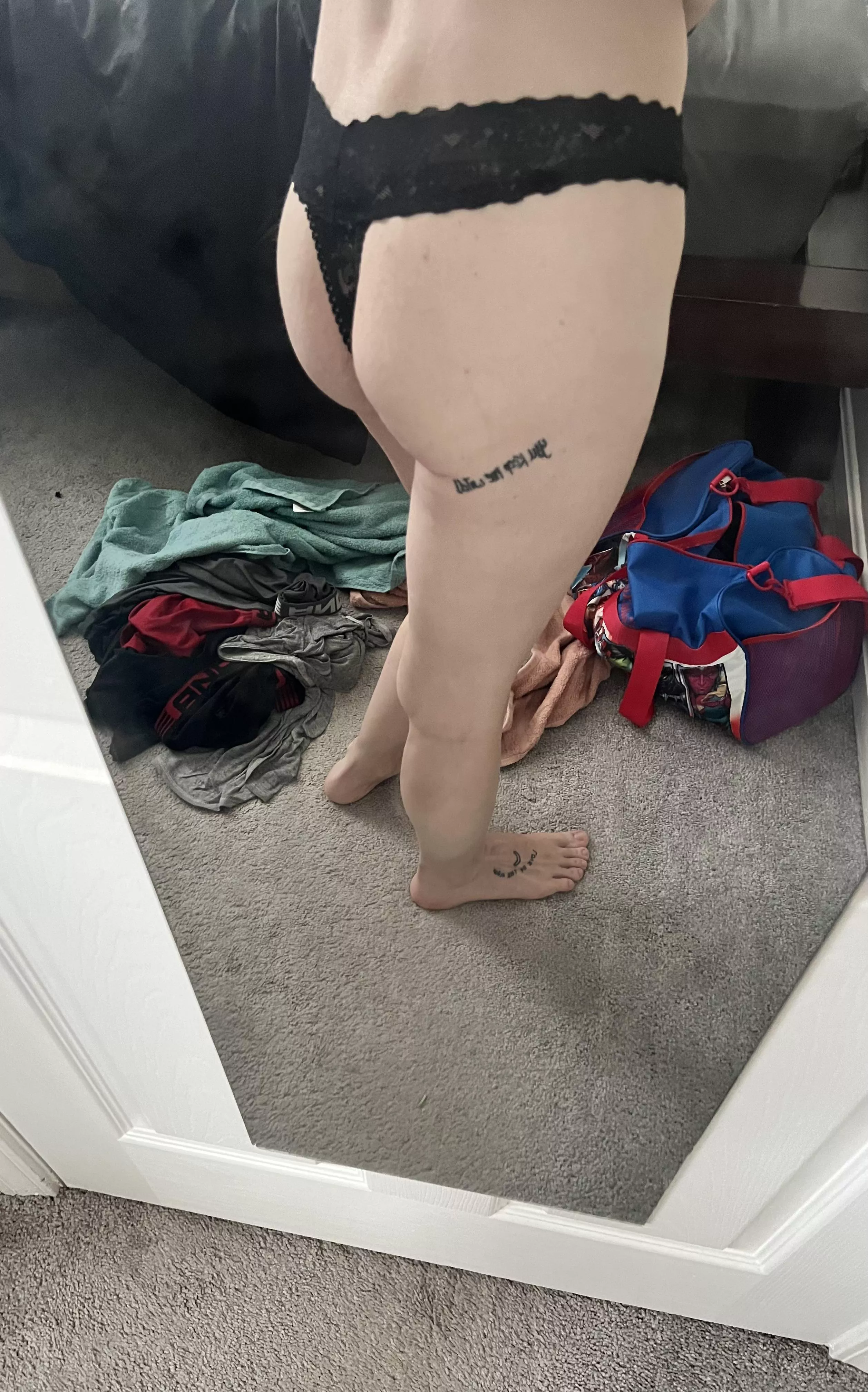 Can you guess what’s hiding behind my panties with out looking on my profile ?