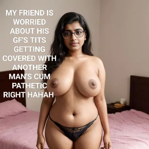 My friend is so pathetic! he can't even keep his gf safe he made his gf a cum begging whore...
