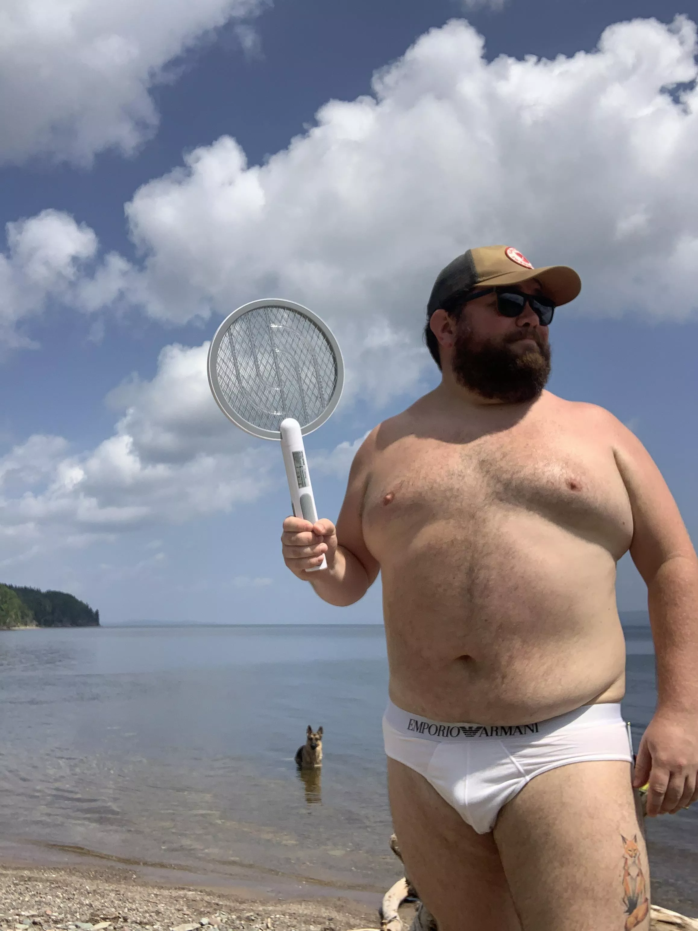 Protecting the beach from bugs.
