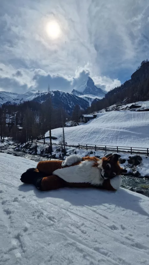 What about we snuggle in front of the Matterhorn