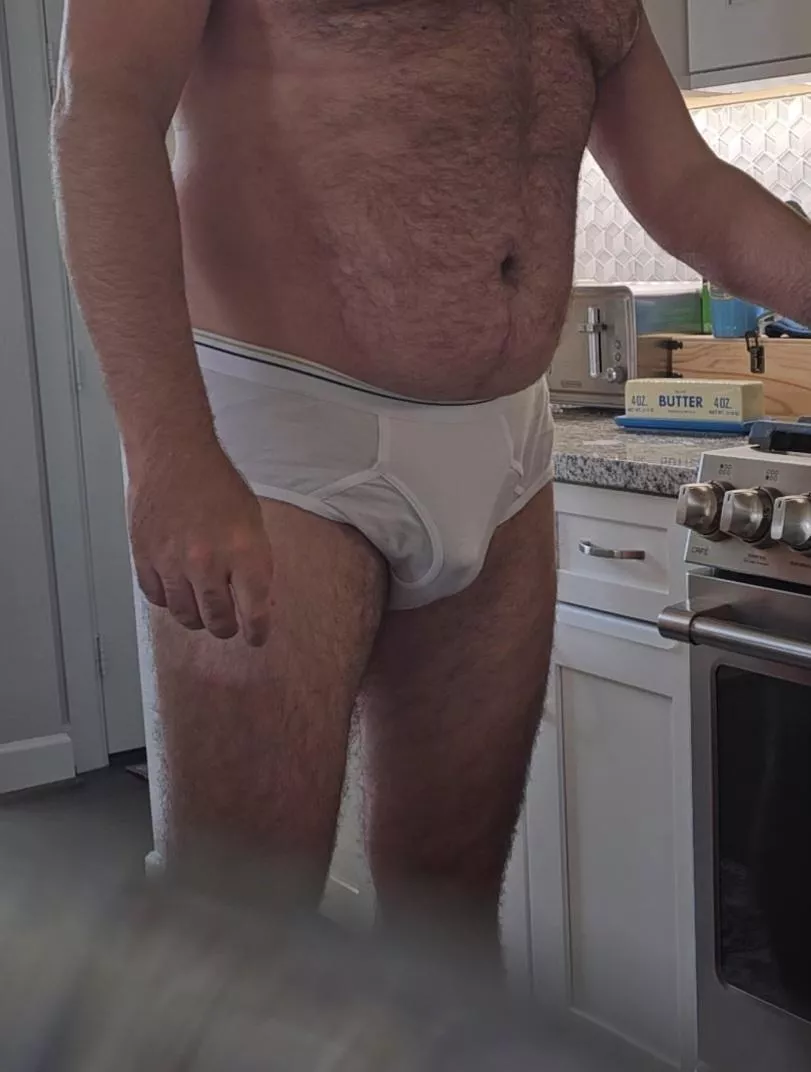 Breakfast bear in briefs