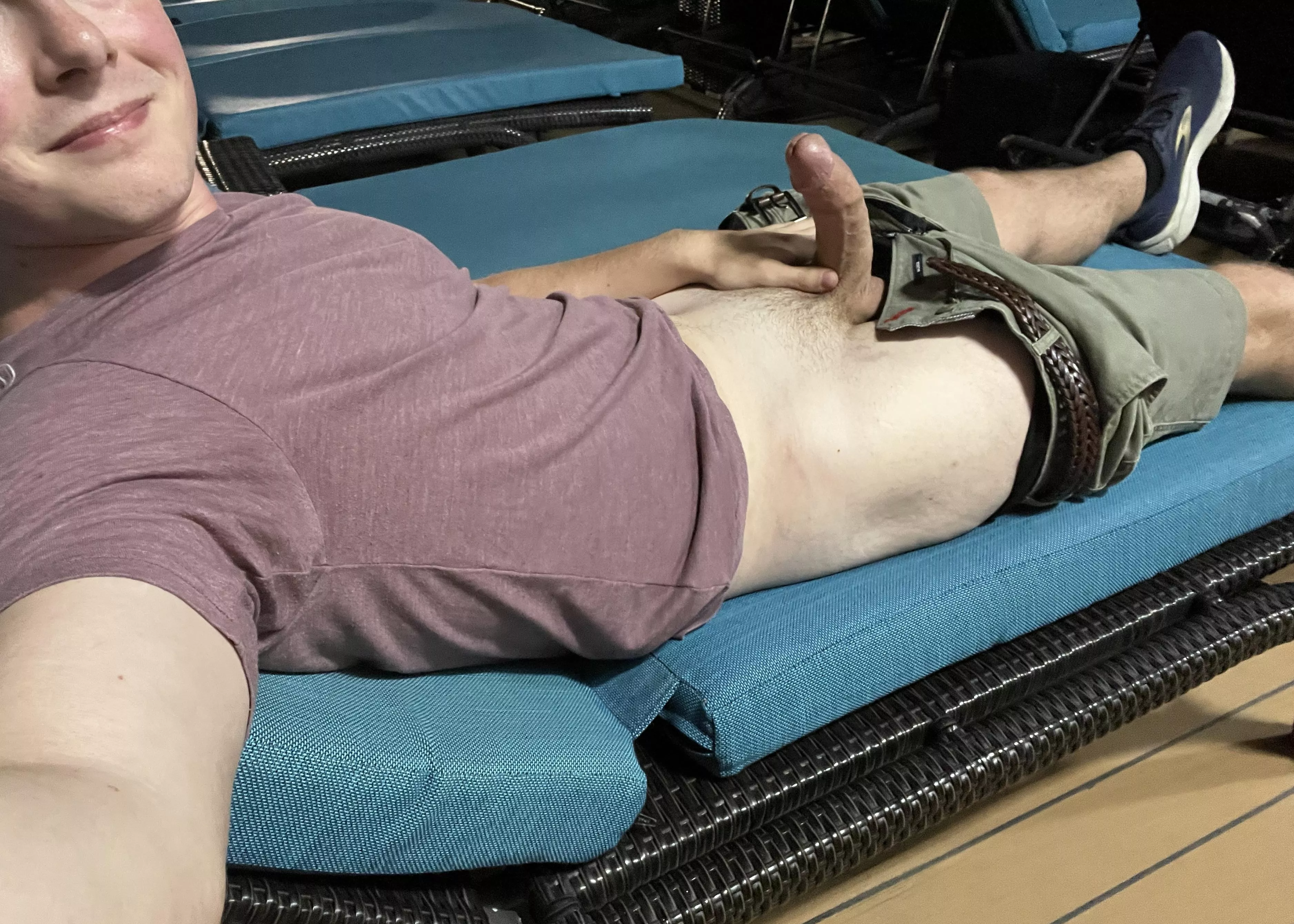 Chilling on the top deck of the cruise. Pms open