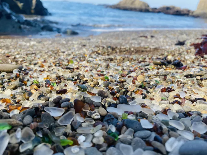 Glass beach in California