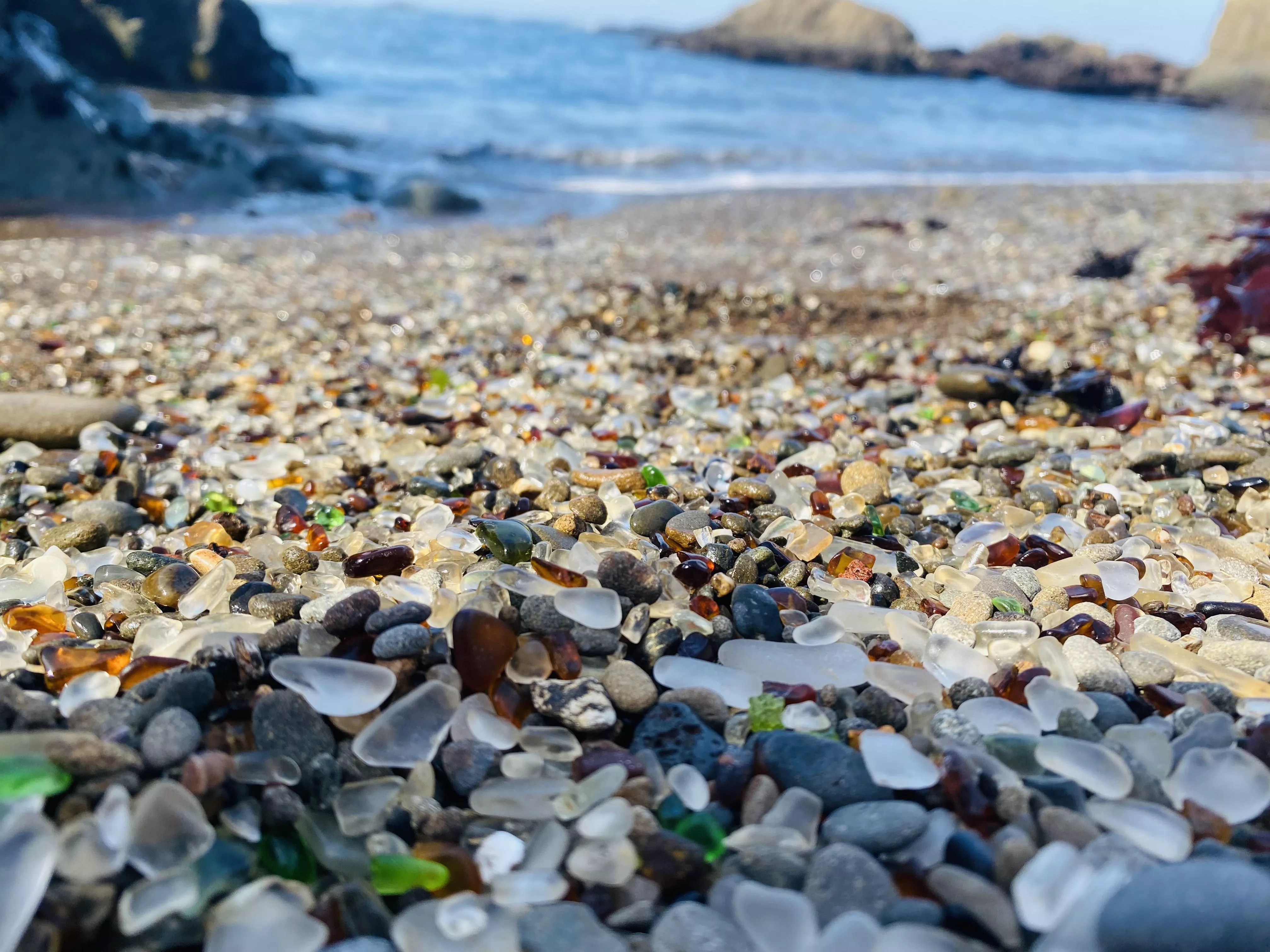 Glass beach in California