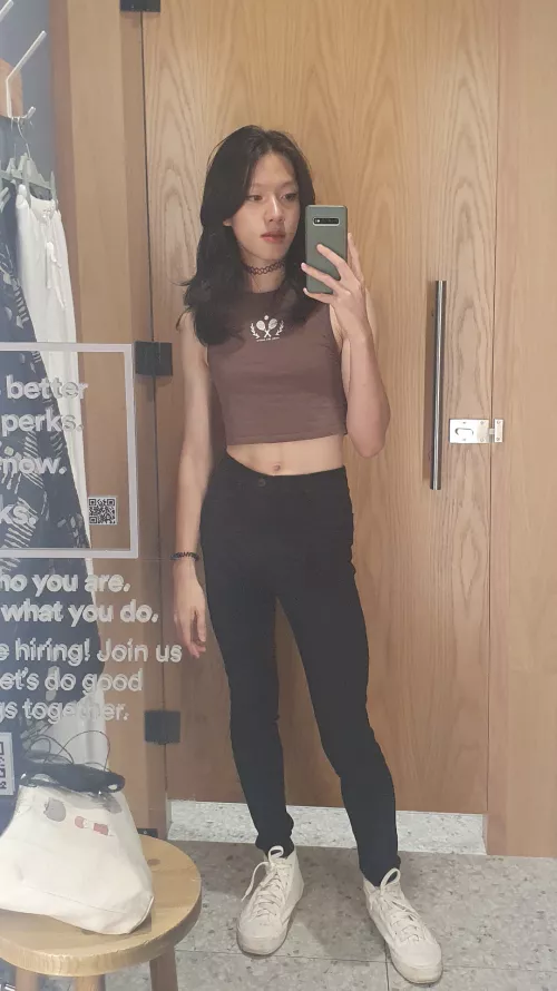 Trying on new clothes 😊