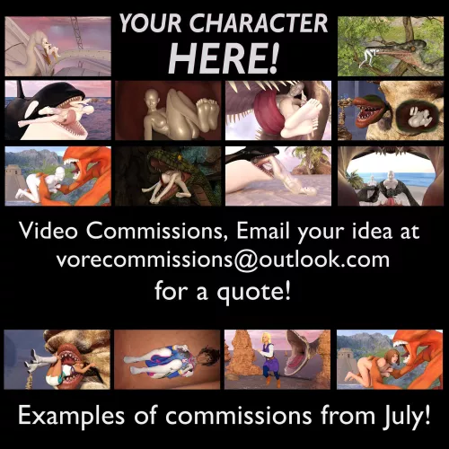 {video} YCH Vore Video Commissions OPEN for August(?/Several)(F/Human)(Soft)(Oral)(unwilling)(nsfw)(OC: WormsignVore Animations)