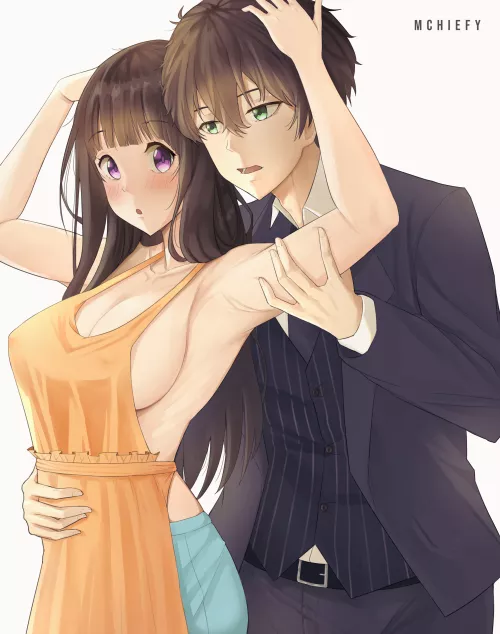 Eru Chitanda with Houtaro Oreki (MChiefy) [Hyouka]