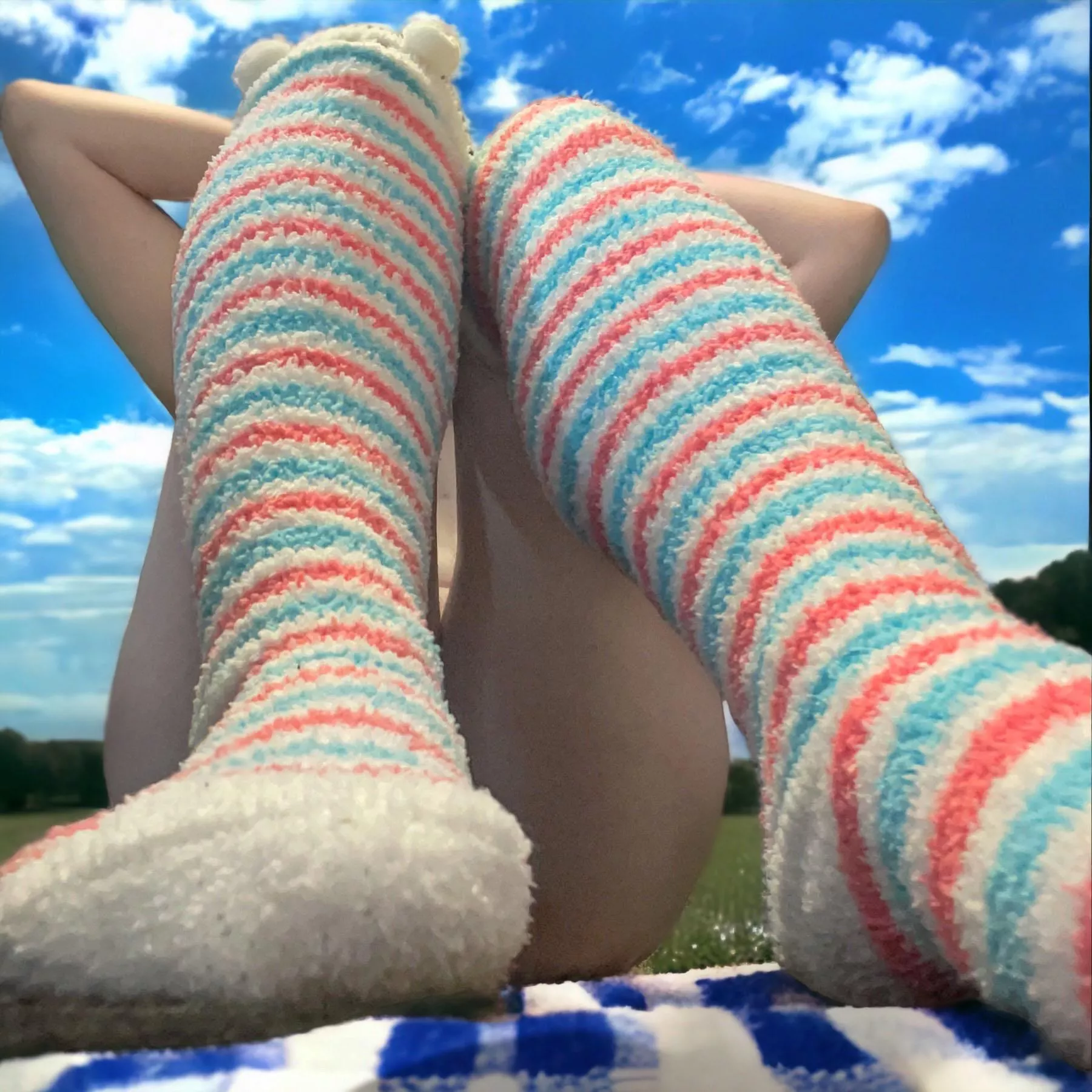I believe a pair of fuzzy socks is the appropriate attire for a picnic