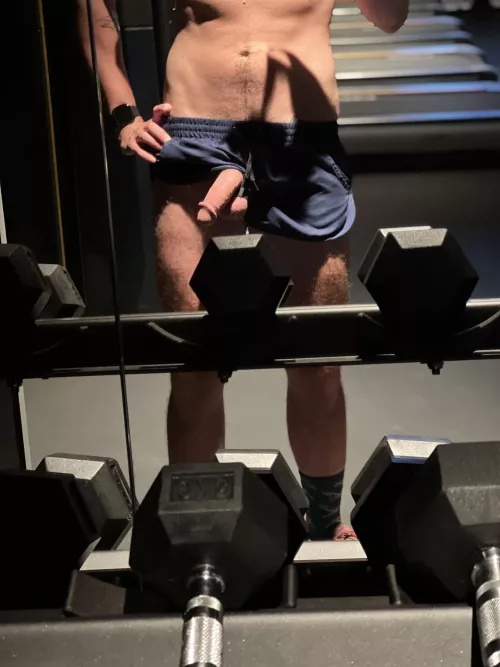 Pulling it out at the hotel gym