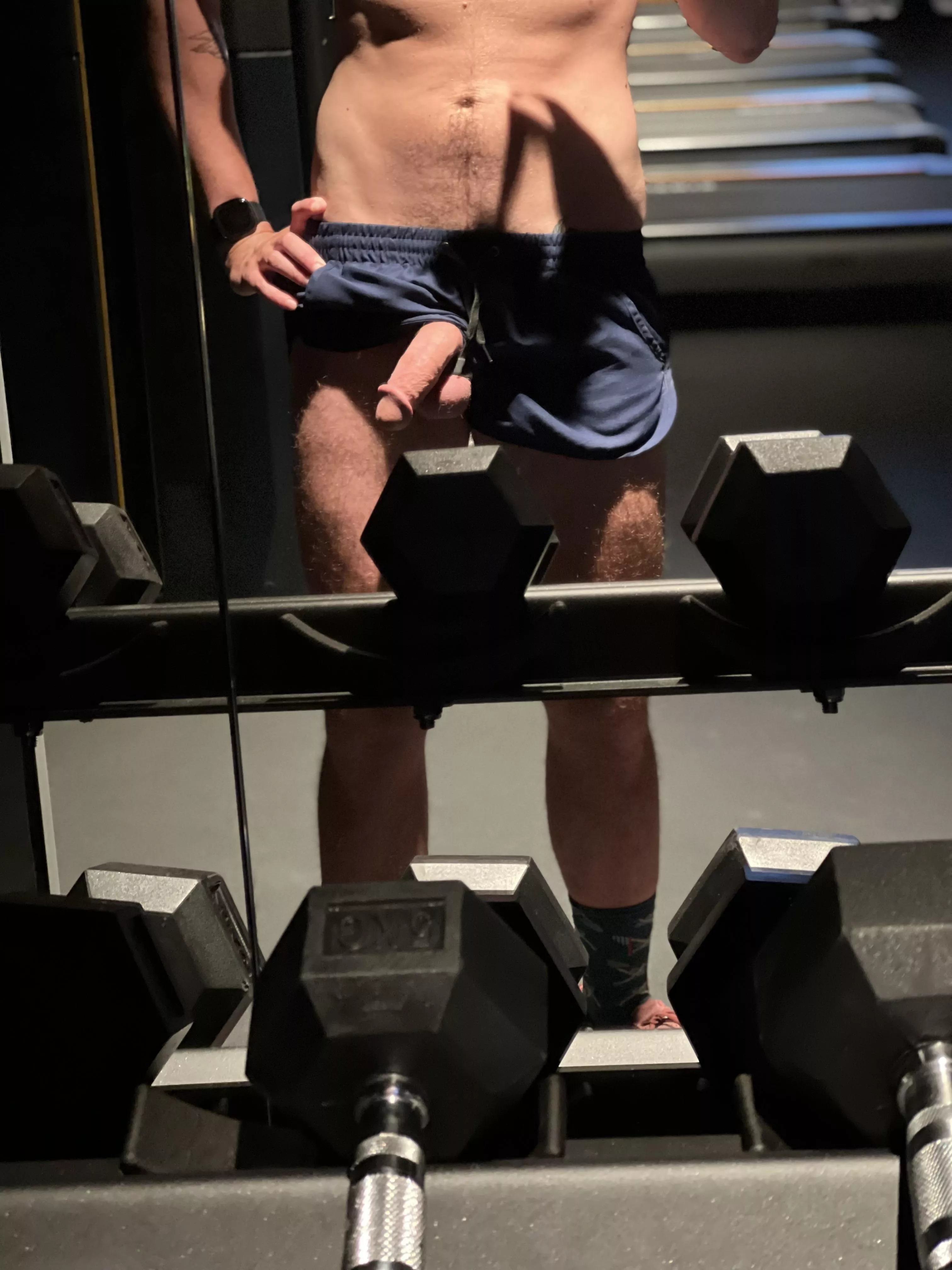 Pulling it out at the hotel gym