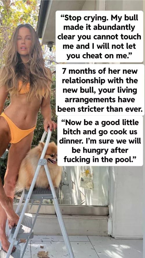 Your wife’s new bull has no empathy for you. It seems to be rubbing off on her.