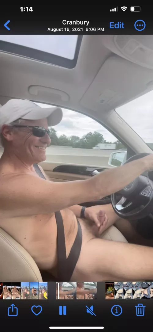 Driving naked in public