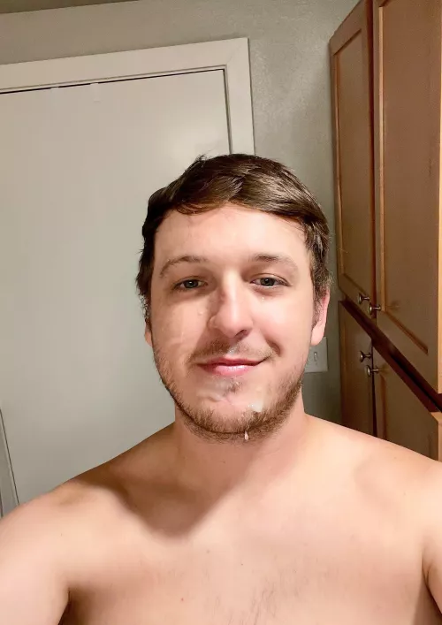 It’s the best feeling having a guy paint your face with cum