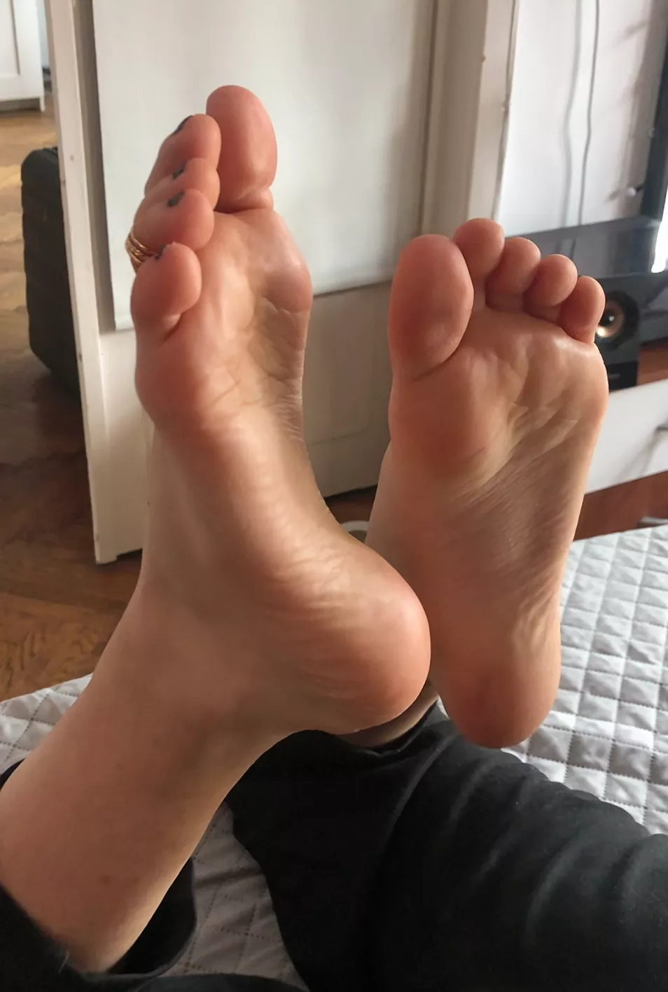 Massaging my soft soles can become addictive