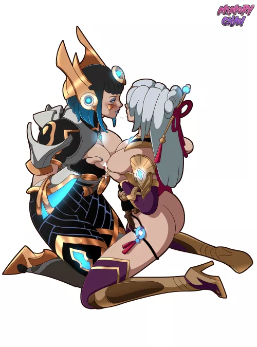 Mei and Lian rubbing their tits together (MimoryChan)