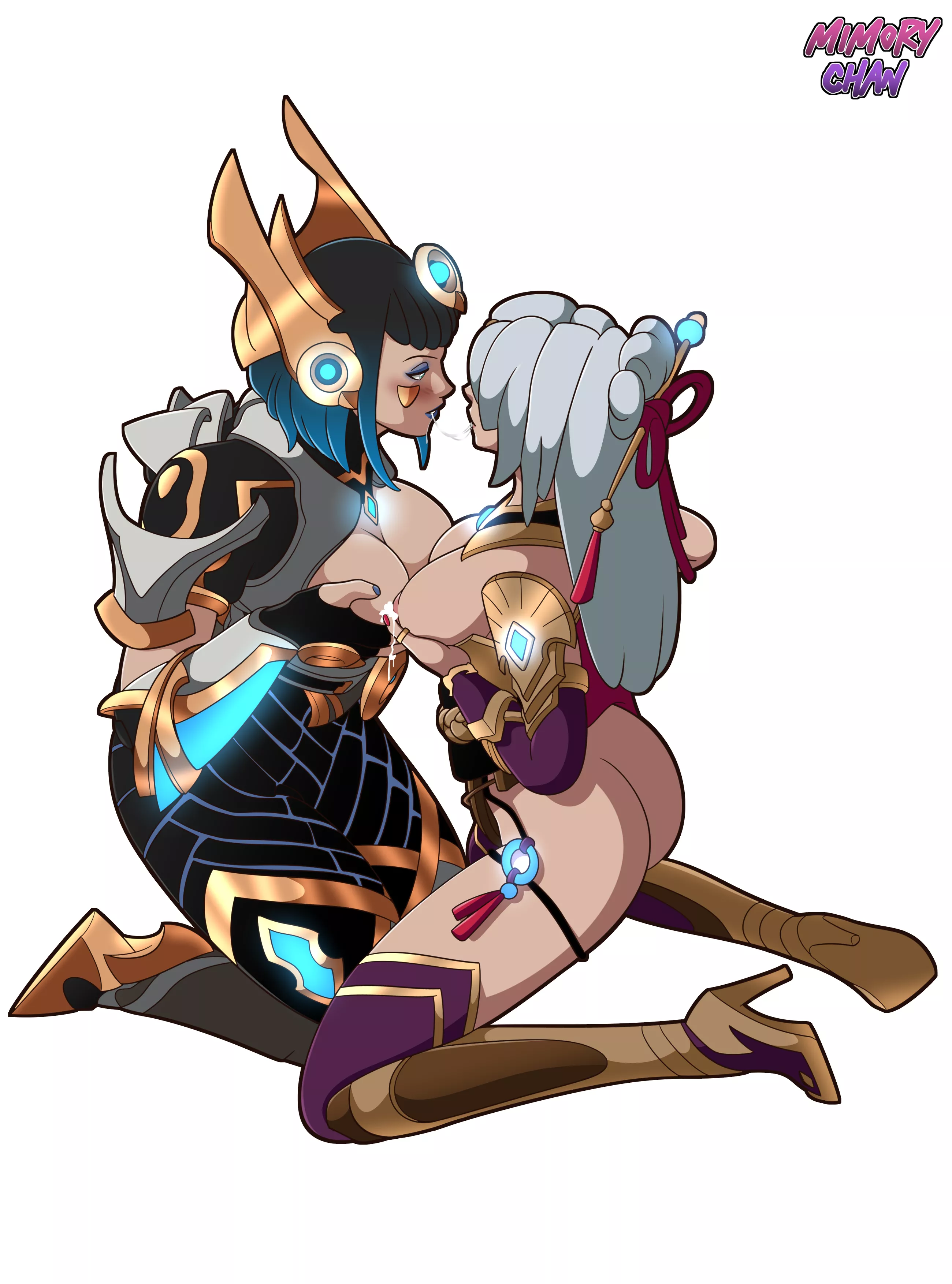 Mei and Lian rubbing their tits together (MimoryChan)