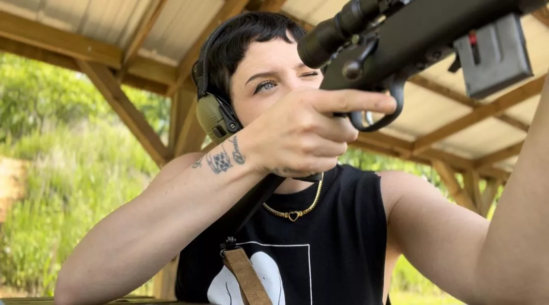 Shooting my very first gun (.17cal) given to me by my dad when I was 13